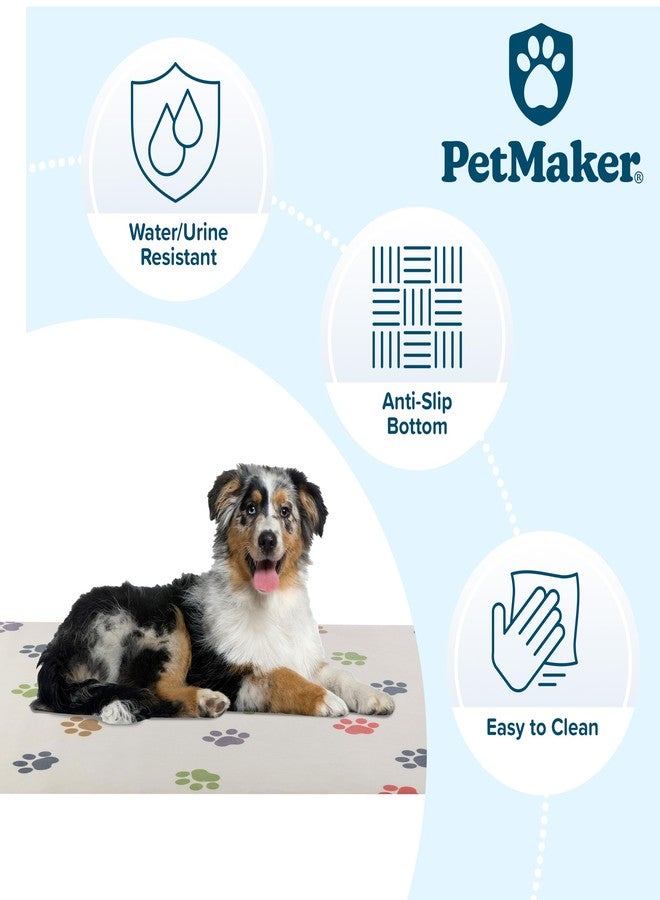 PETMAKER Dog Mat for Food and Water, Crate Pad, and Floor Protector - 55” x 28” Extra Large PVC Memory Foam Pad with Non-Slip Bottom - Stain, Scratch, and Water-Resistant Dog Floor Mat by PETMAKER (Paw Prints) - Image 3